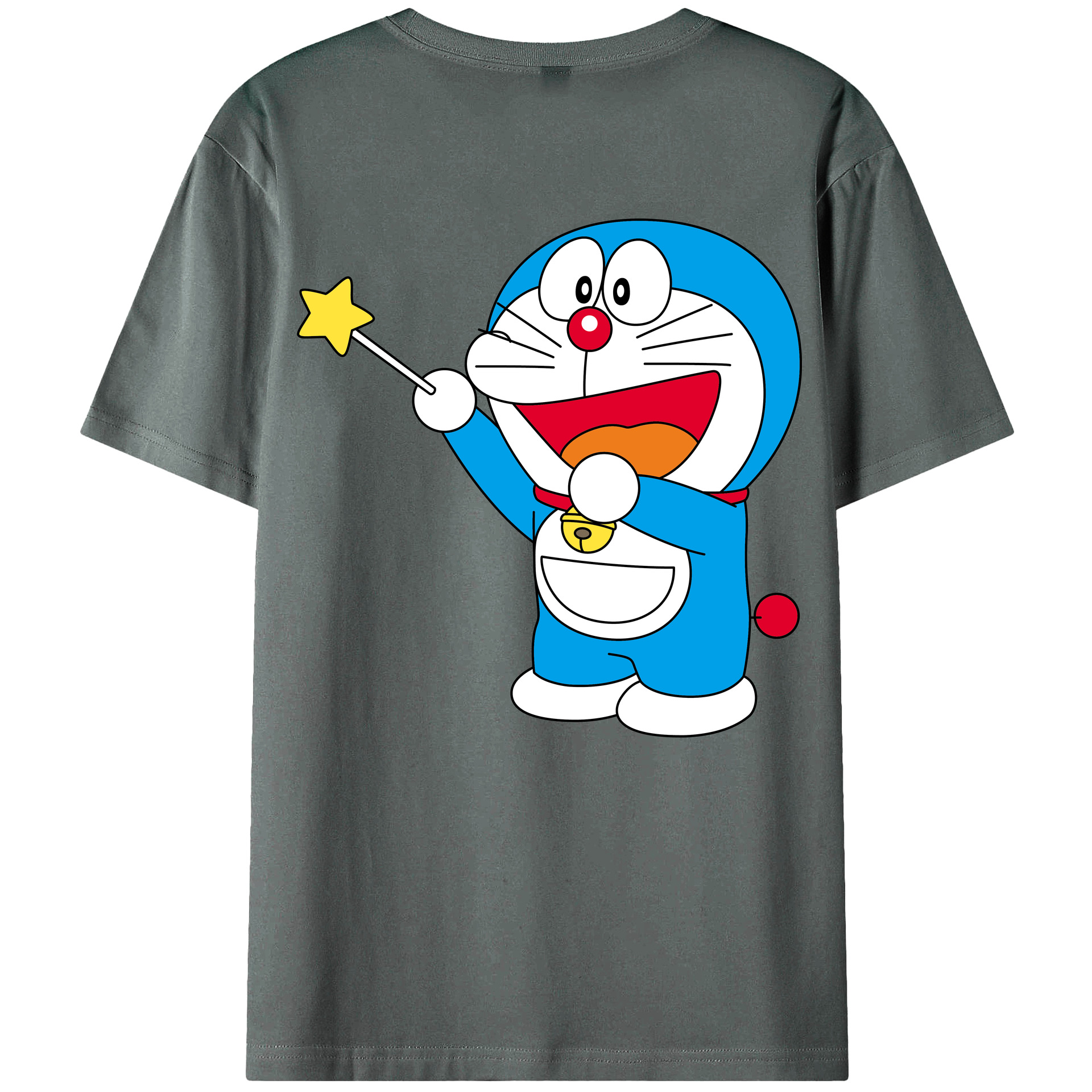 （画像用） ドラえもん Doraemon 綿100％ メンズ半袖Tシャツ（バックプリント） 通気性